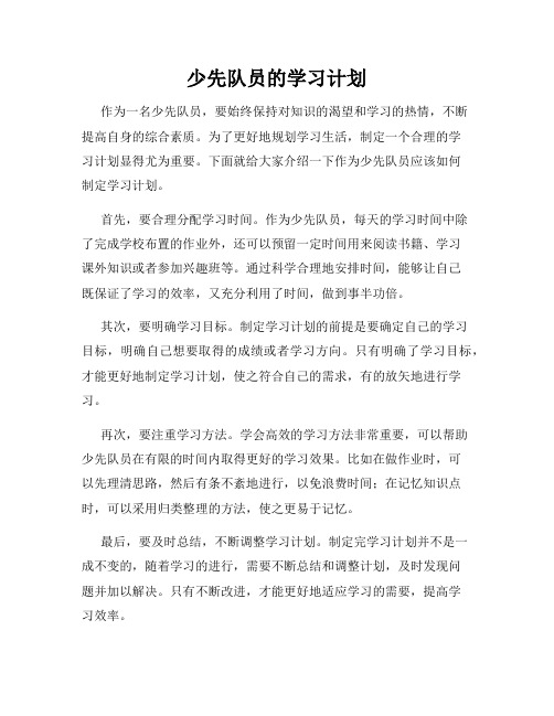 少先队员的学习计划