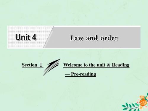 (江苏专用)2019年高中英语Unit4LawandorderSectionⅠWelcometotheunit