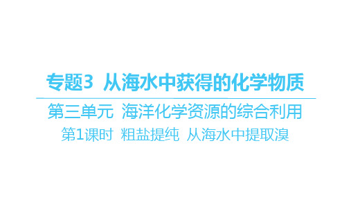 苏教版高中化学必修第一册精品课件 专题3 第三单元 第1课时 粗盐提纯 从海水中提取溴