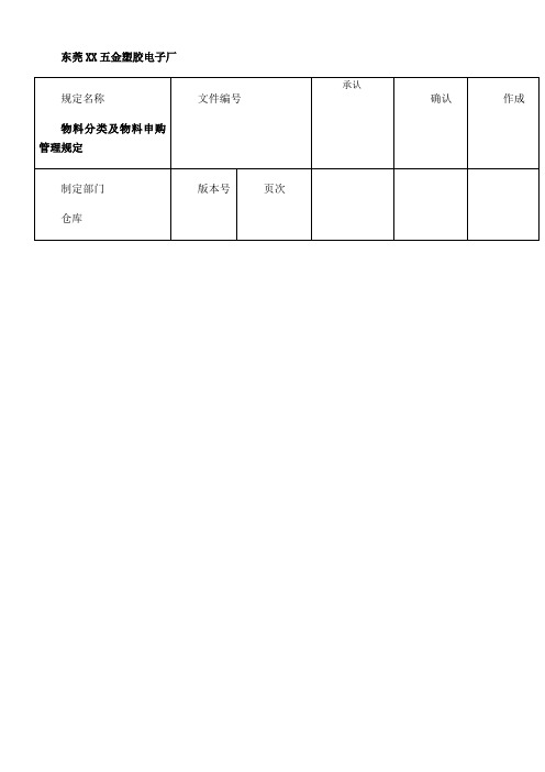 物料分类及申购管理办法