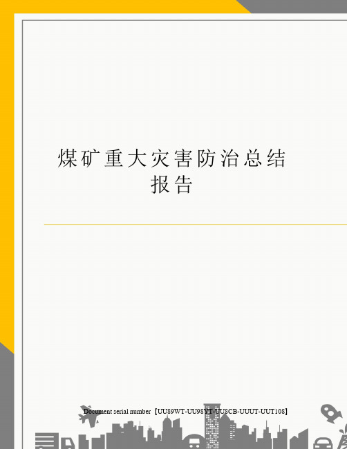 煤矿重大灾害防治总结报告