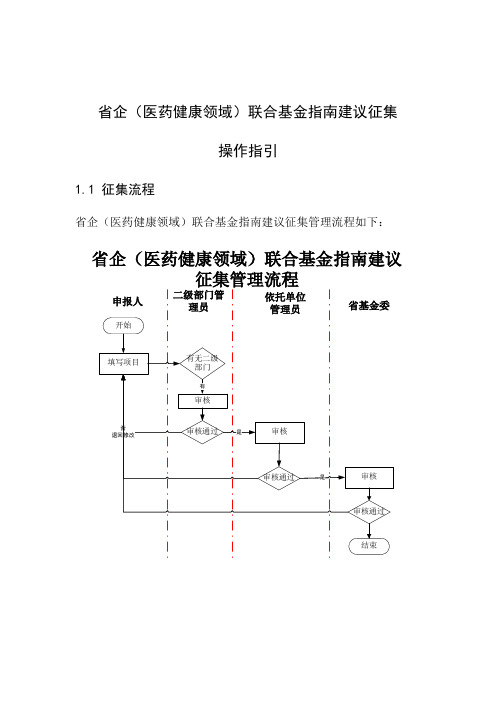 广东省省企(医药健康领域)联合基金指南建议征集操作指引