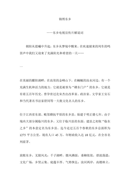 锦绣东乡电视解说词