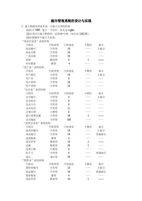 VFP超市管理系统