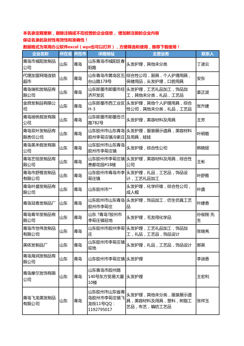 2020新版山东省头发护理工商企业公司名录名单黄页大全50家