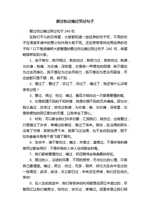 爱过伤过痛过哭过句子