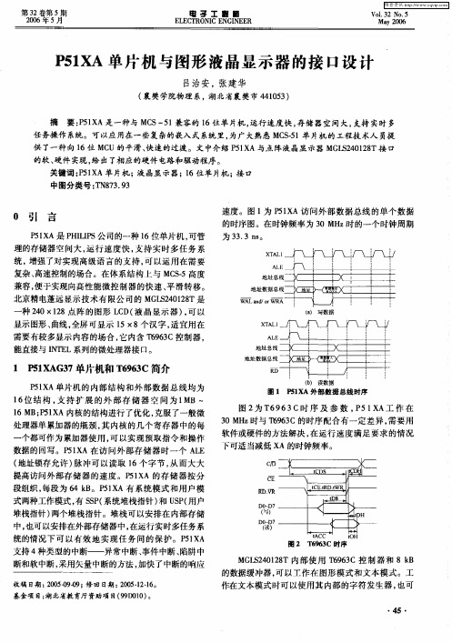 P51XA单片机与图形液晶显示器的接口设计