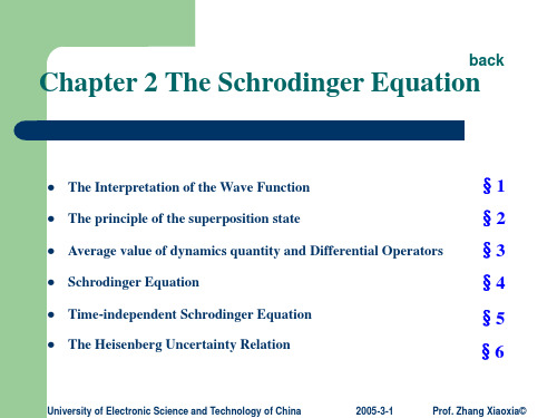 Chapter 2 The Schrodinger Equation  量子力学英文教案课件