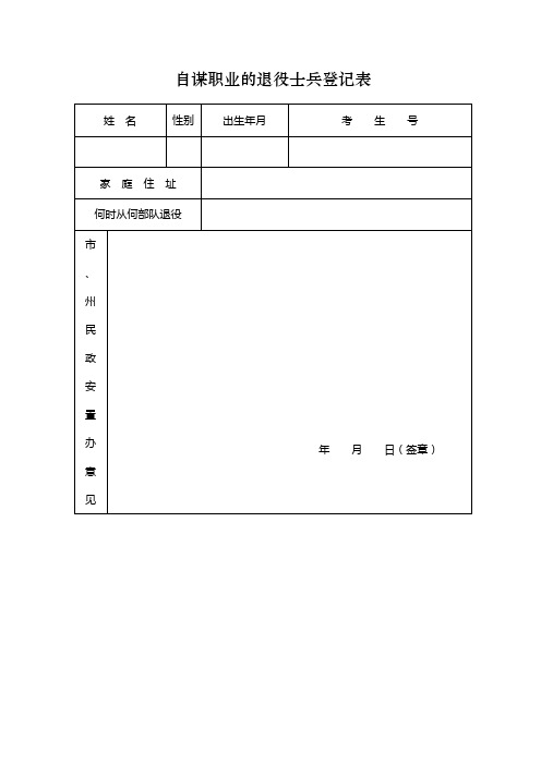 荣立二等功以上的退役军人登记表等(田2011)