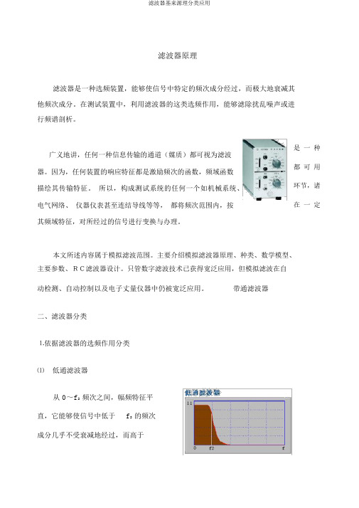 滤波器基本原理分类应用