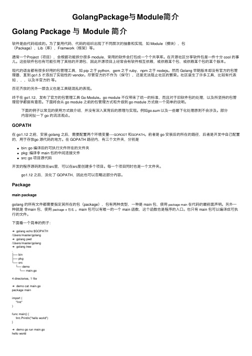 GolangPackage与Module简介