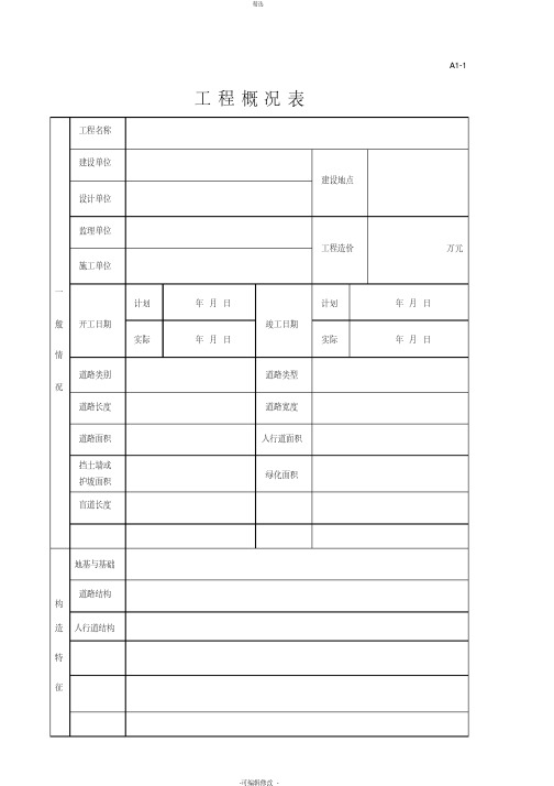 市政道路工程全套表格