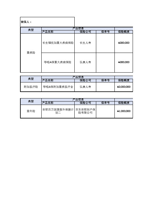 保险管理表模板