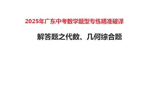 2025年广东中考数学题型专练精准破译——解答题之代数、几何综合题