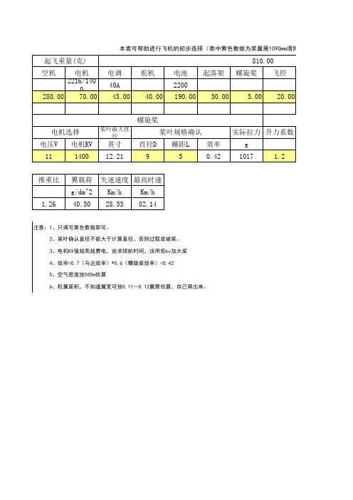 航模计算表