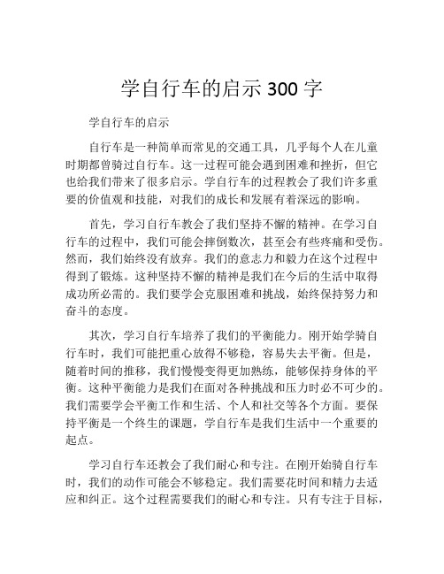 学自行车的启示300字