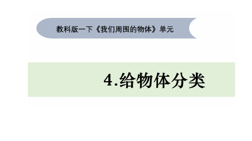 《给物体分类》PPT优质课件