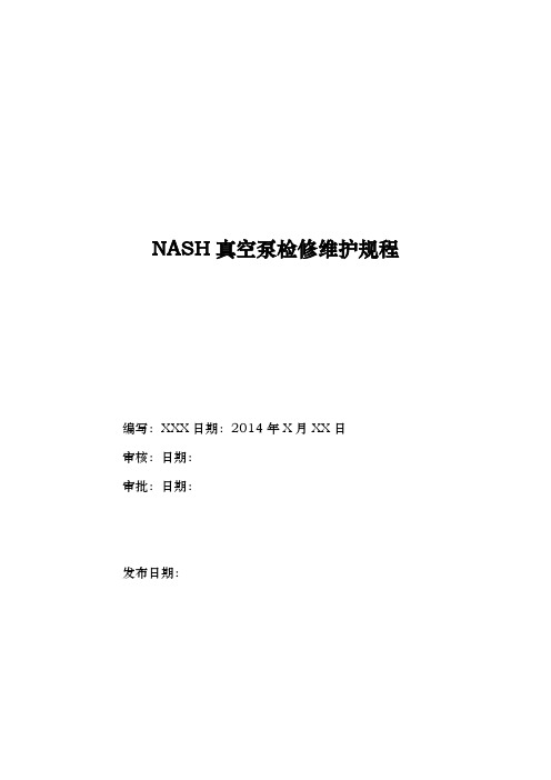 NASH真空泵检修规程