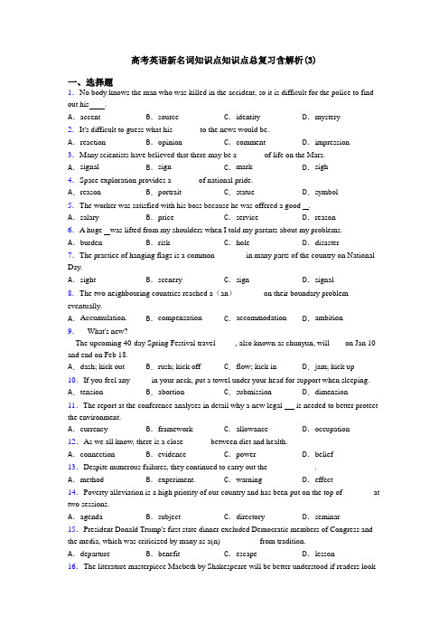 高考英语新名词知识点知识点总复习含解析(3)