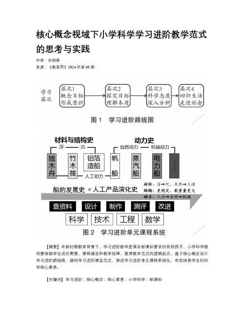 核心概念视域下小学科学学习进阶教学范式的思考与实践