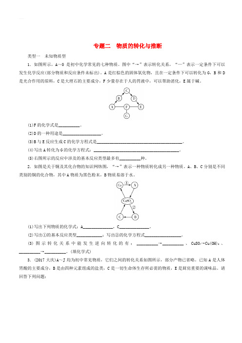 广东省2018年中考化学总复习专题二物质的转化与推断课时练习(含答案)