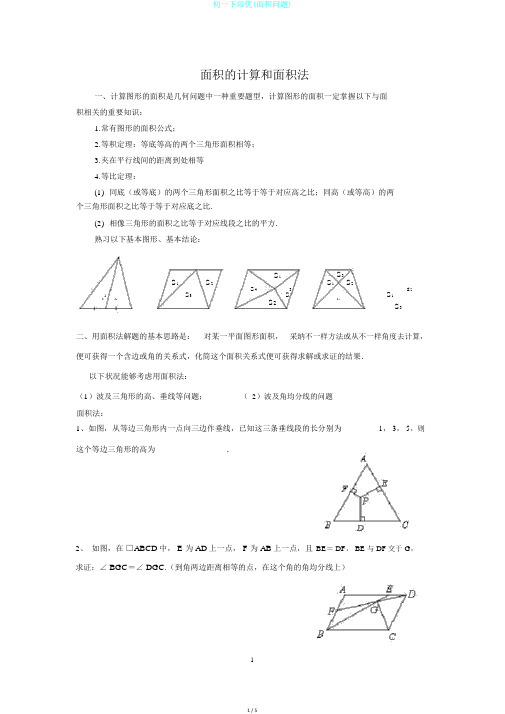 初一下培优(面积问题)