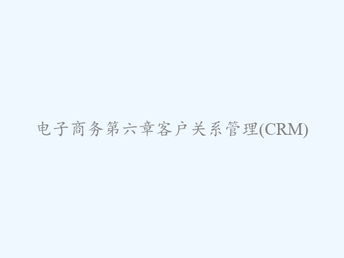 电子商务第六章客户关系管理(CRM) PPT