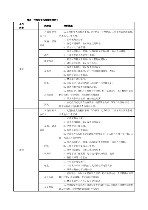 排灰、排渣作业风险控制指导书