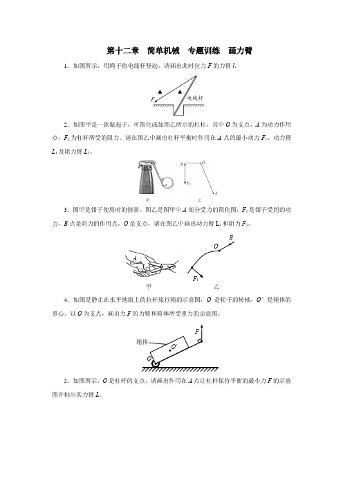 人教版八年级物理下册第十二章简单机械专题训练 画力臂