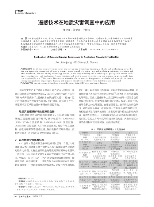 遥感技术在地质灾害调查中的应用