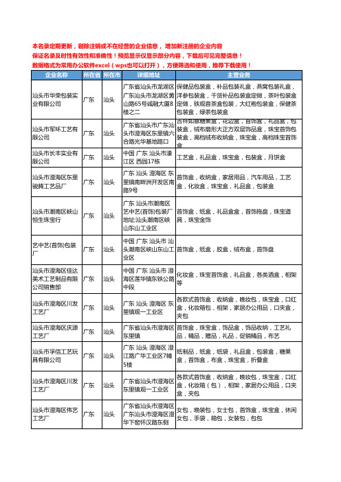 新版广东省汕头珠宝首饰盒工商企业公司商家名录名单联系方式大全25家