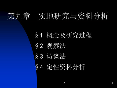 实地研究与定性资料分析