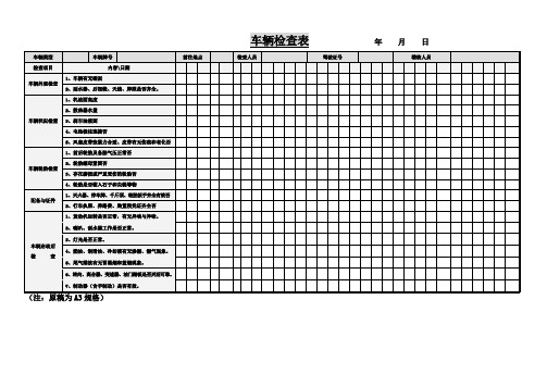 车辆检查表Word模板