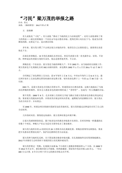 “刁民”梁万茂的举报之路