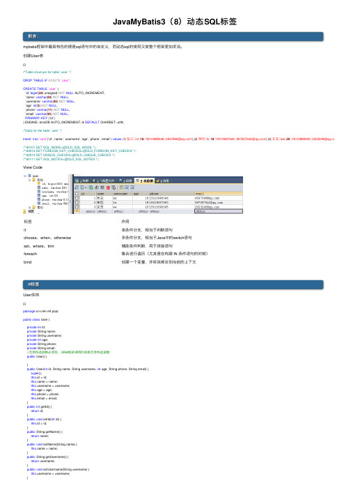 JavaMyBatis3（8）动态SQL标签