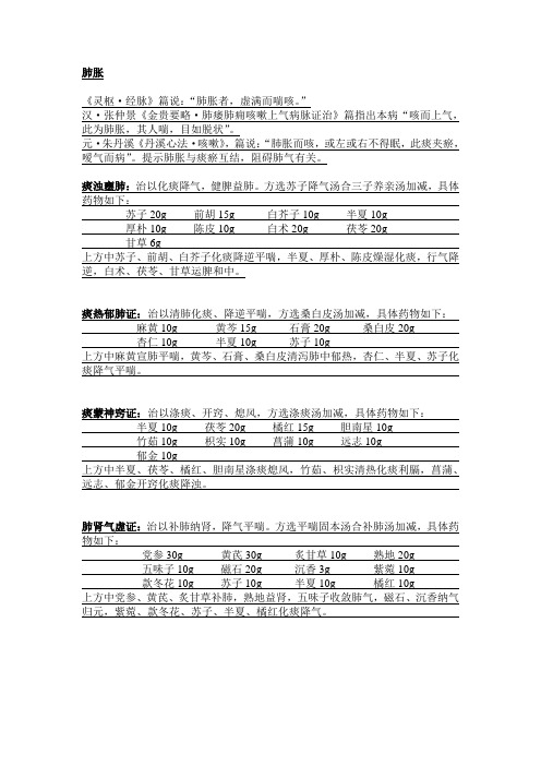 中医内科、辩证分析及用药