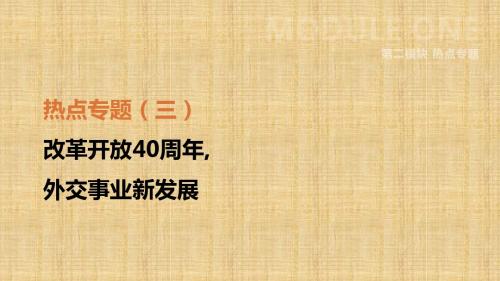 河北省中考历史复习第二模块热点专题03改革开放40周年外交事业新发展名师课件