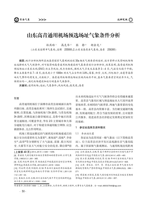 山东高青通用机场预选场址气象条件分析