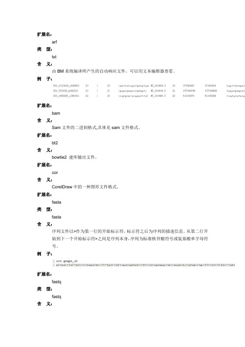 组学数据分析常见文件格式说明