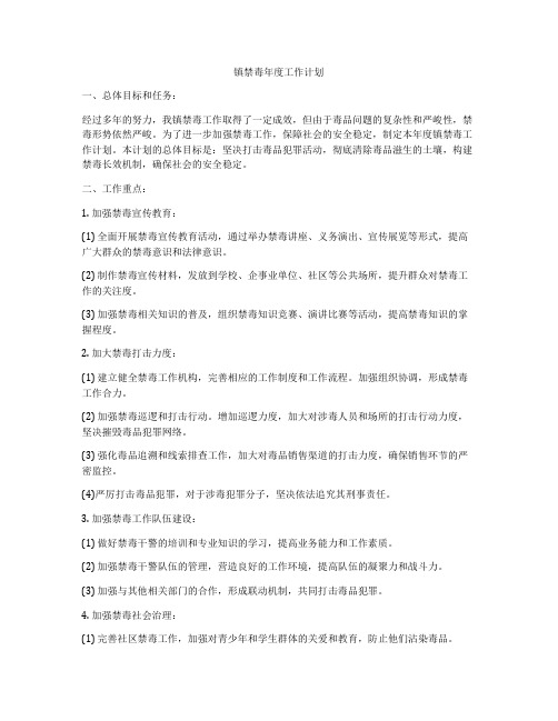 镇禁毒年度工作计划