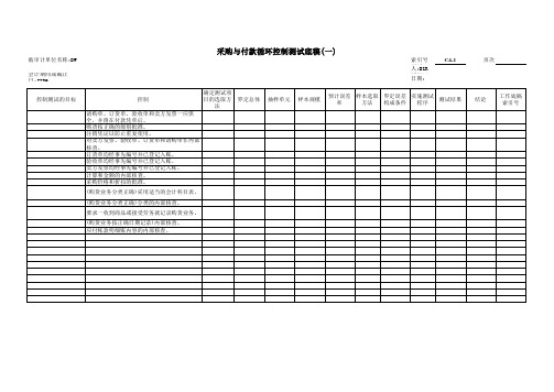 采购与付款循环控制测试底稿