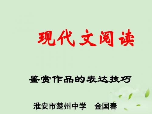 高考语文复习现代文阅读鉴赏作品的表达技巧 课件