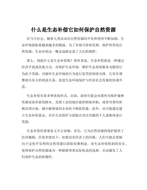 什么是生态补偿它如何保护自然资源