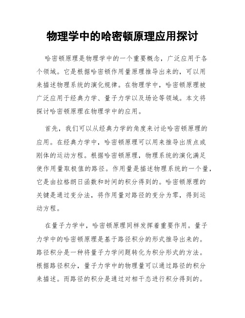 物理学中的哈密顿原理应用探讨