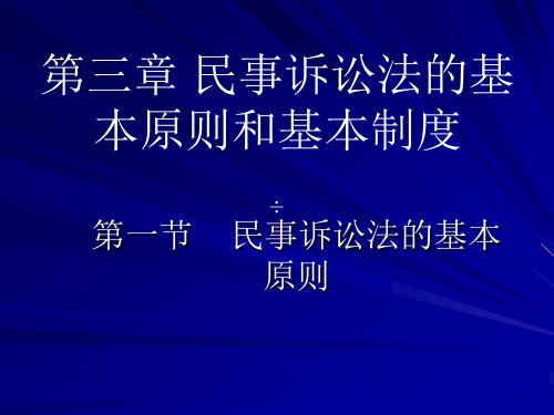 民事诉讼法基本原则与基本制度