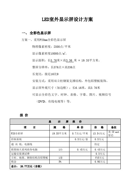 室外屏设计方案