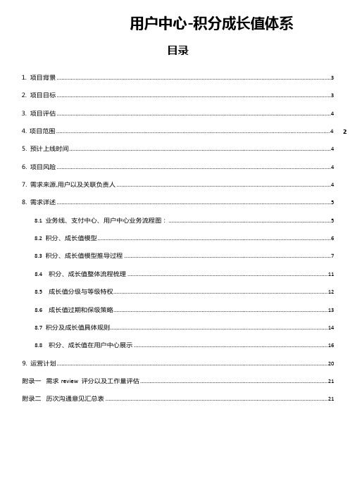 用户中心-积分成长值体系