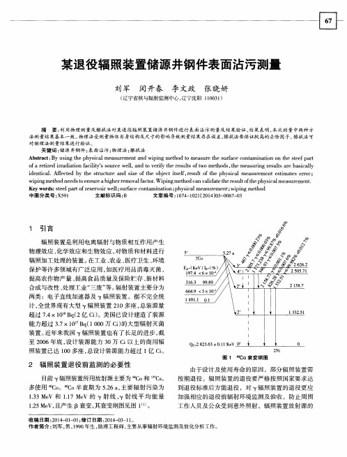 某退役辐照装置储源井钢件表面沾污测量