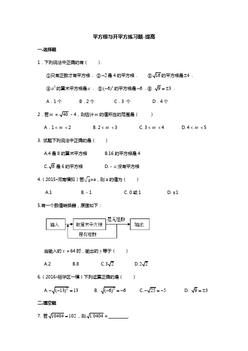 平方根与开平方练习题-提高