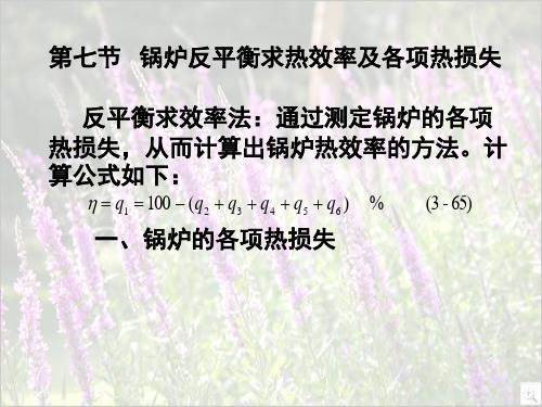 锅炉反平衡求热效率及各项热损失